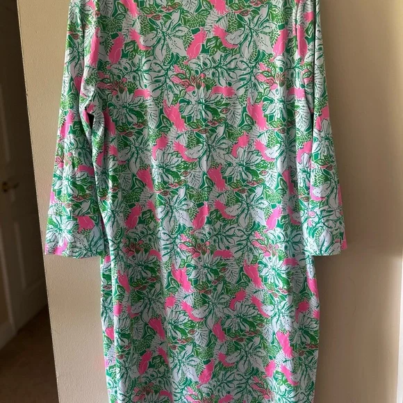 Lilly Pulitzer ChillyLillyNADINE DRESS Notch Neck UPF50+ Size XXL
